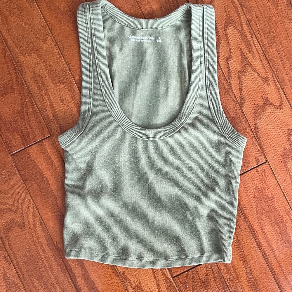 Abercrombie & Fitch Sage Green Ribbed Tank Top